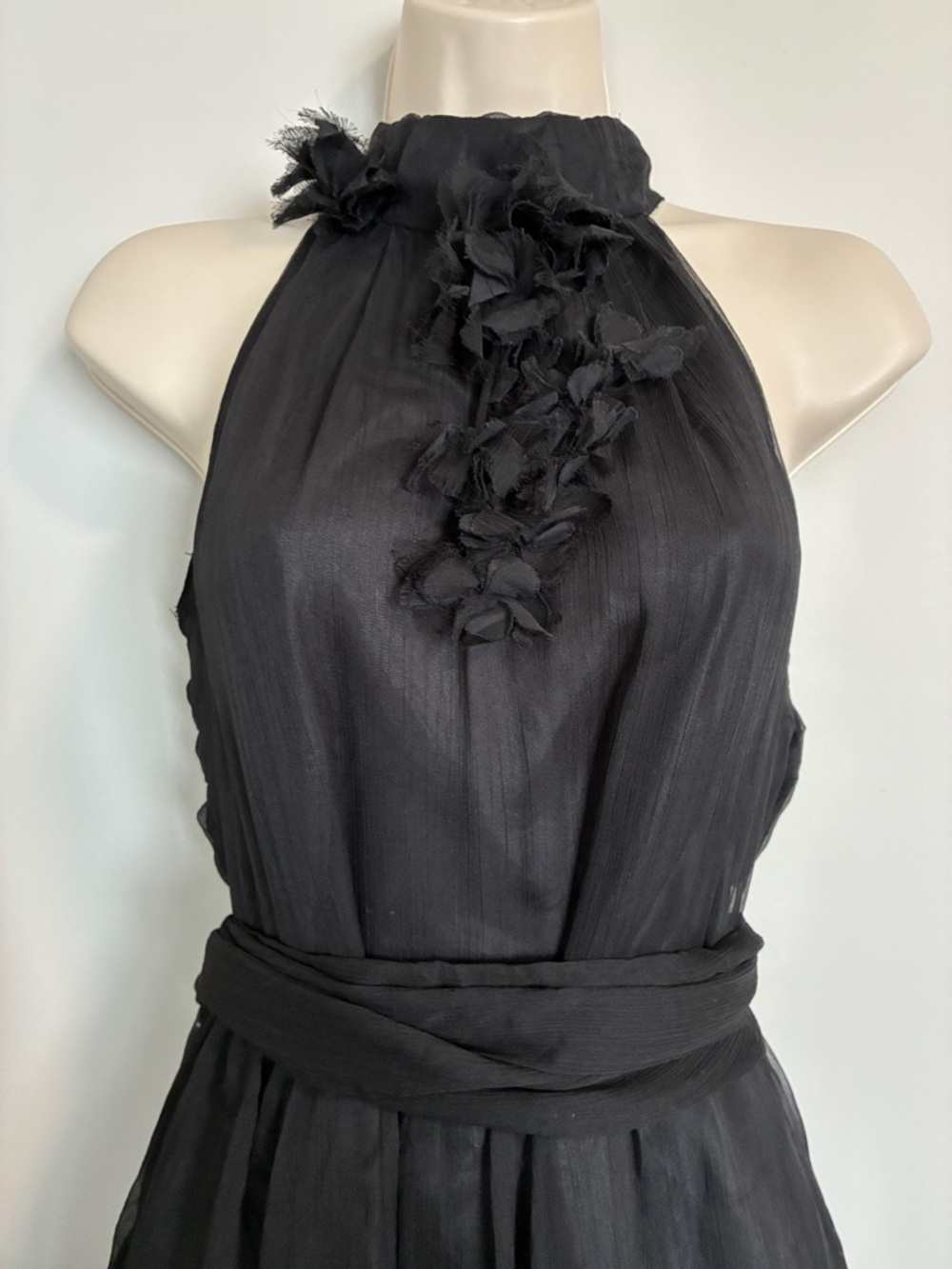 Better Be Black Ruffle Halter Dress - Picture 4 of 15